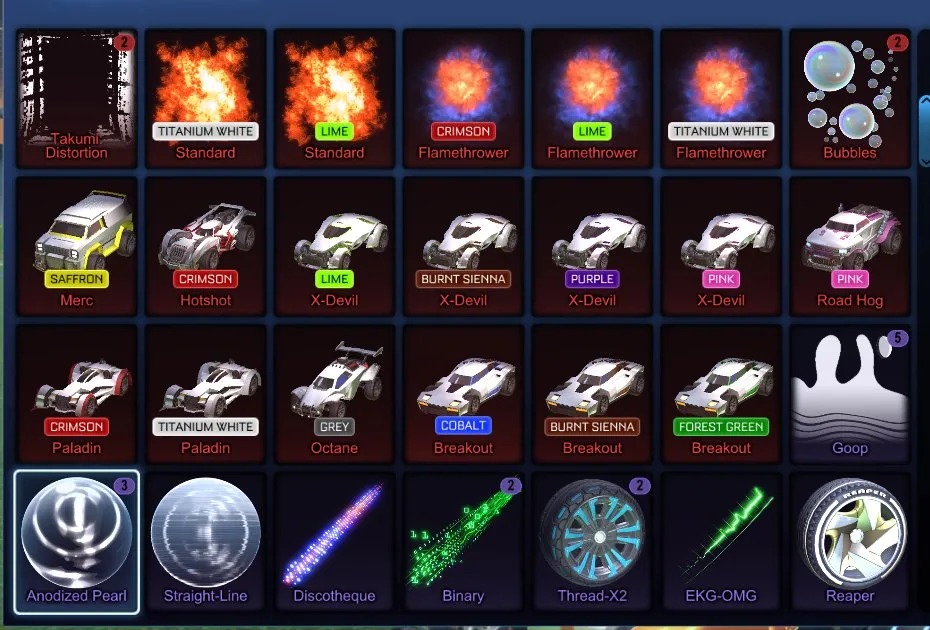 STOCK762 //Epic ACC with Fennec, 30+ Painted Cars, 20 Black Markets, Titanium White Standard, Reaper Wheels (K)