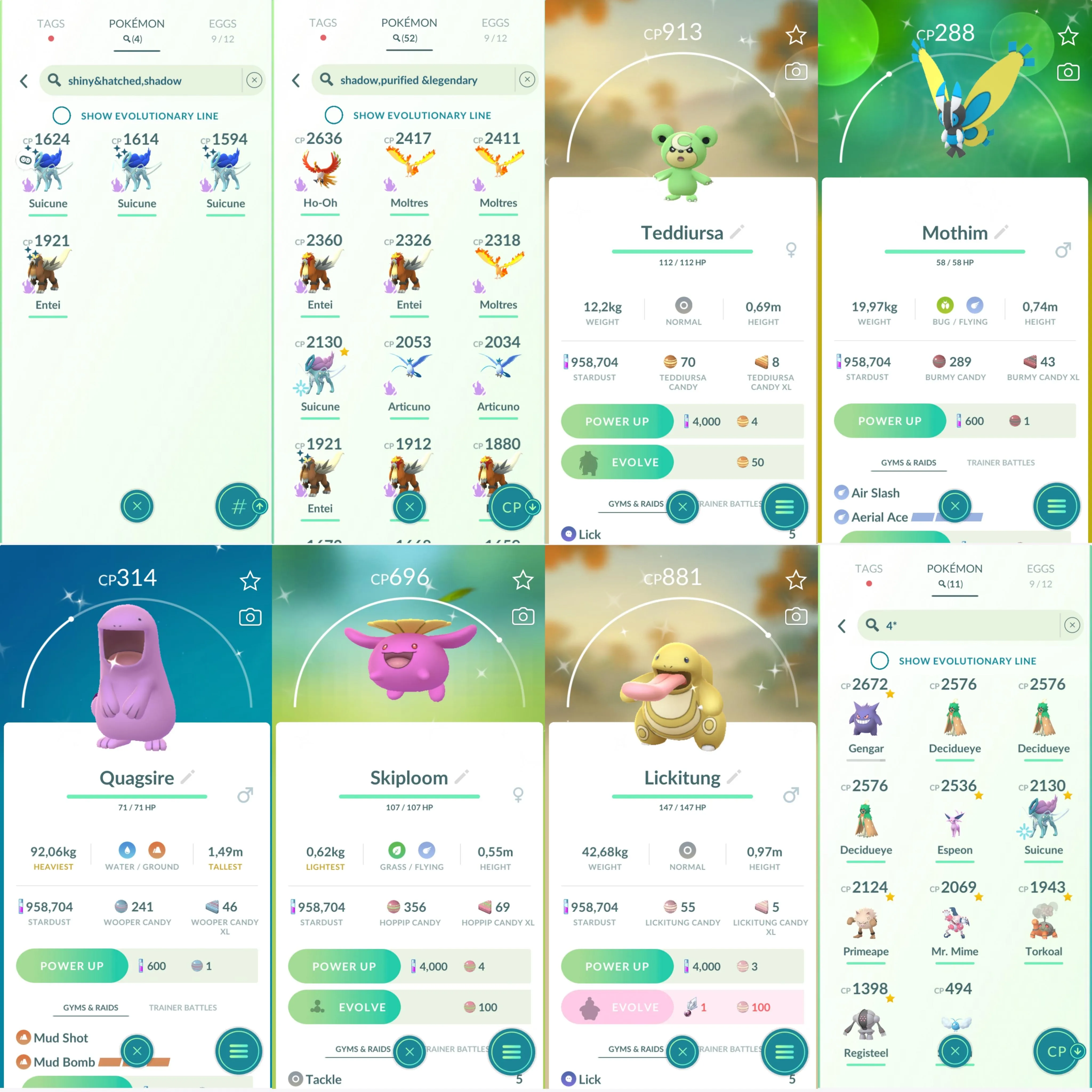 1056 LV40 Suicune100 Registeel100 Torkoal100 Shiny: tapu fini, tapu bulu, thundurus therian, tornadus therian