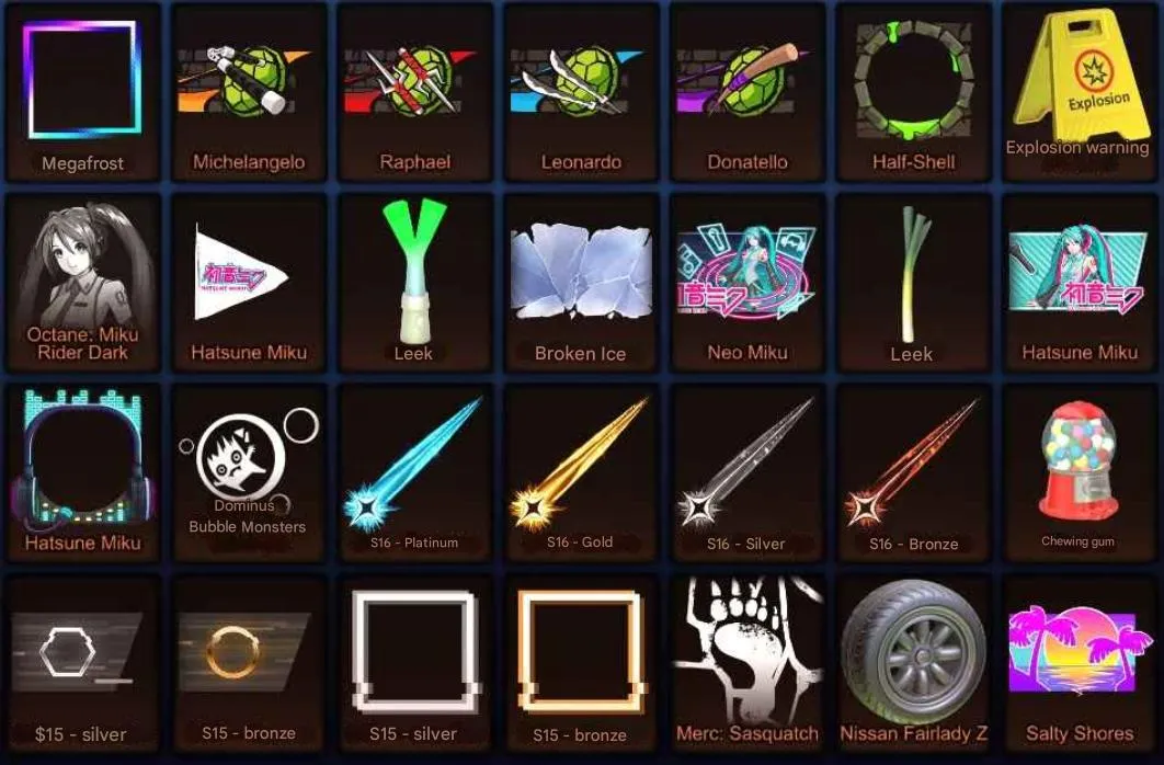 RL975 //Porsche 911 GT3 RS, Octane Anakin, Miku Set, Ninja Turtles, Rare Wheels & Effects, Level 109 (K)