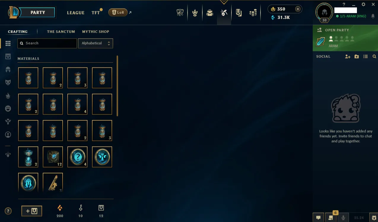 NA🏆 Level 30✔️Aram Level 💎 350RP ⭐ Hand Level💰30+K BE 🔑Unverified | Ranked Ready 🚀 Fast Delivery