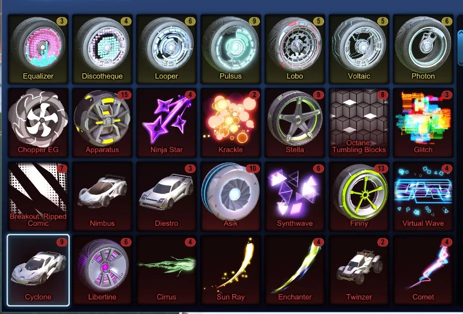 STOCK463 //Dominus, Endo, Werewolf, Octane ZSR, Centio, Jäger 619, Mantis, Cyclone, Nimbus, Takumi RX-T, (K)