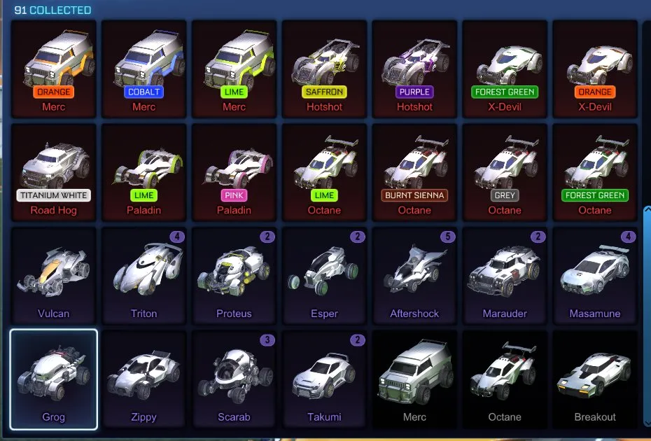 STOCK545 // Fennec Dominus Endo Octane ZSR Werewolf Twinzer 90+ Cars 35+ Black Markets Bubbles Standards (K)