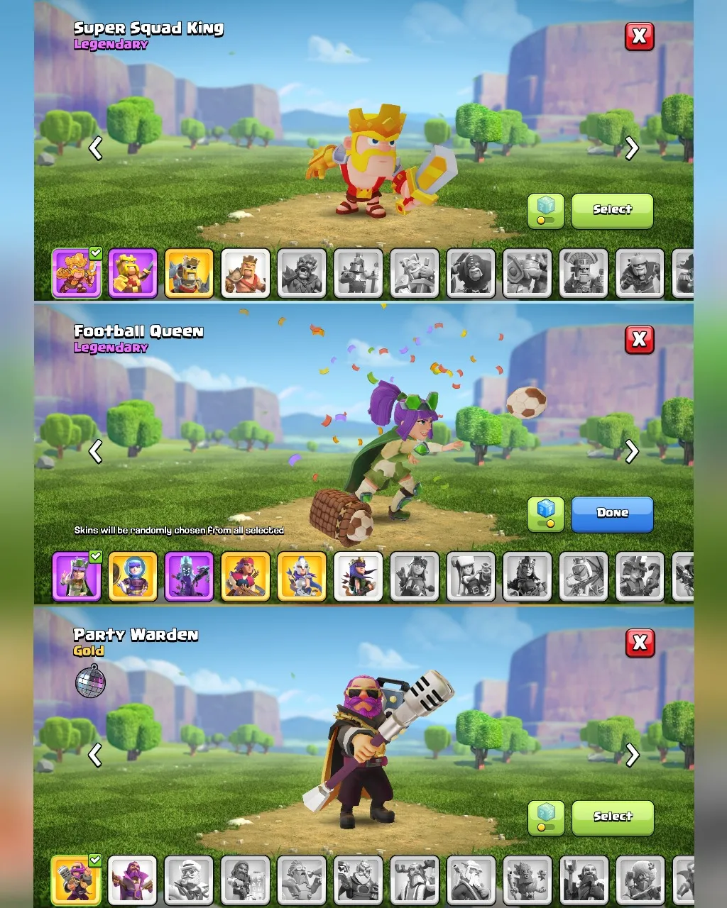 C042 TH12 - XP145 - 186 GEMS - CN 500 GEMS - BK59 SKIN3 GG11 - AQ65 SKIN5 FA18 - GW34 SKIN PARTY WARDEN FB8 - BM18 - BC17