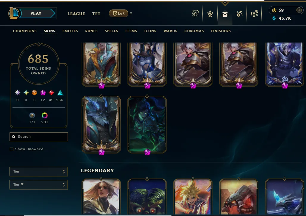 👑(EUW) GOLD IV 97 LP(60% WR, HIGH ELO) 🚀685 SKIN