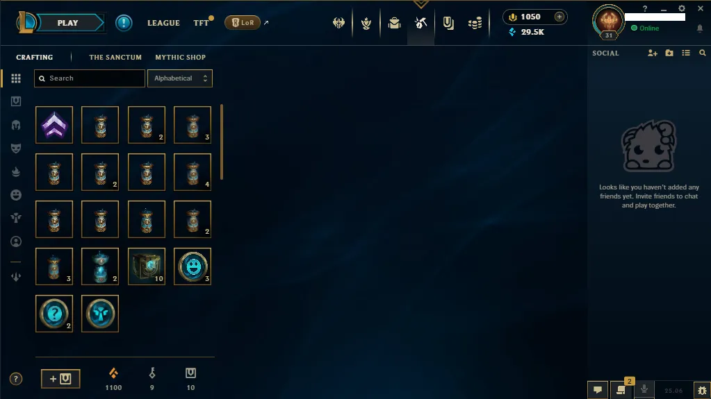 🌎EUNE🏆Ranked Ready✅HandMade⭐️1050RP⭐untouchable Loot 4🔥Skins in loot❄️+29K BLue ✅Full Recovery Info✅️Unverified Email🚀instant delivery