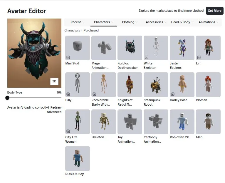 RBL2746 //KORBLOX Deathspeaker Bundle + Big Game Purchases (K)