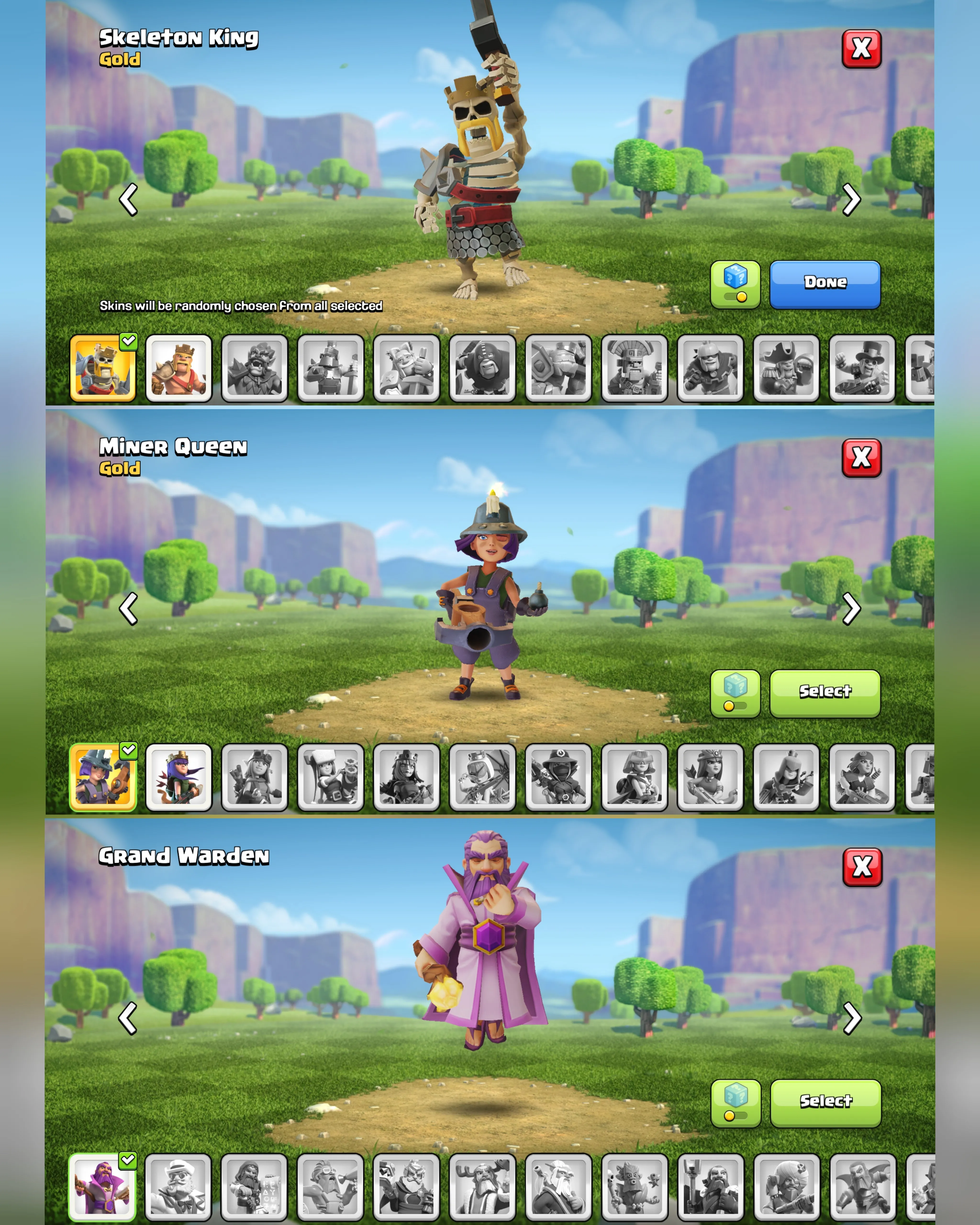 C057 TH12 - XP140 - 992 GEMS - CN 1000 GEMS - BK43 SKIN SKELETON KING - AQ49 SKIN MINER QUEEN FA9 - GW21 FB4 - BM10