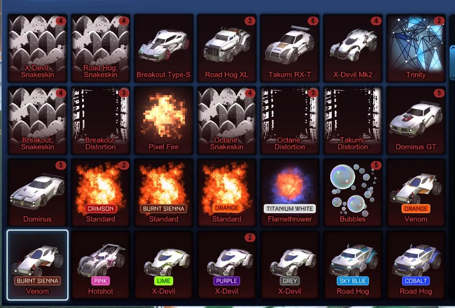 STOCK557 //ACCOUNT with Fennec, 35+ Cars, 40+ Black Markets, Painted Octane Dominus Fennec Breakout ZSR RX-T (K)
