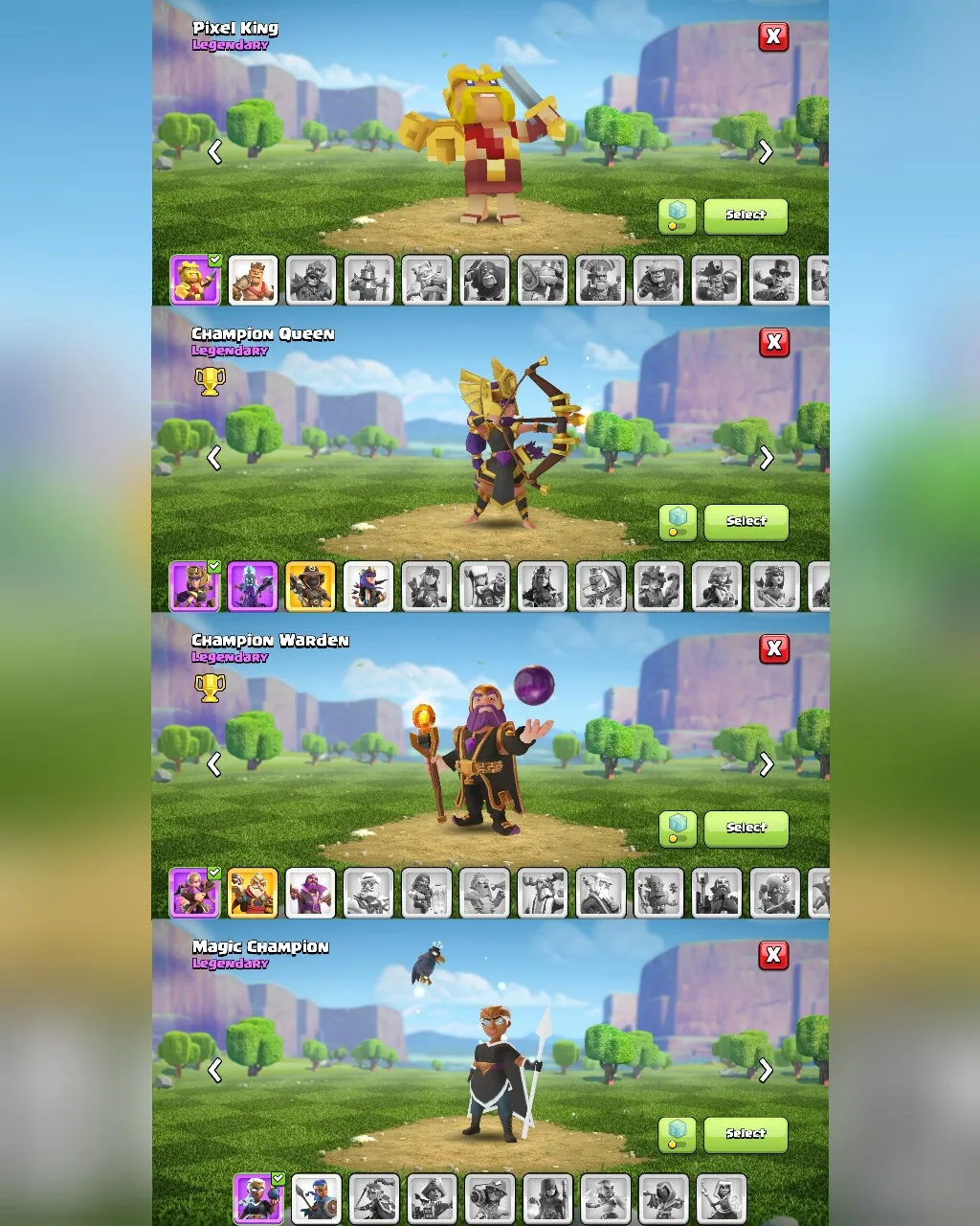 C005 TH14 SCENERY2 JUNGLE,SPOOKY-XP206-317 GEMS-CN 500 GEMS-BK57 SKIN3 GG17-AQ80 SKIN3-GW52 SKIN2 FB1-RC20 SKIN MAGIC CHAMPION