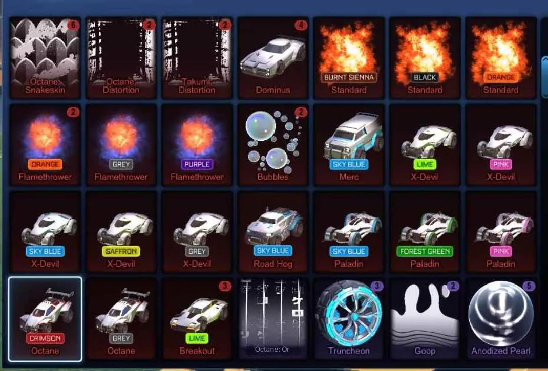STOCK828 //Fennec, Crimson Octane, 30+ Painted Cars, 35 Black Markets, Dissolver, Fire God, Dueling Dragons (K)