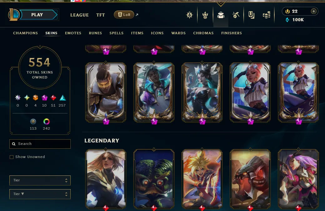 👑(EUW) UNRANKED (SUPER HIGH ELO) 🚀554 SKIN