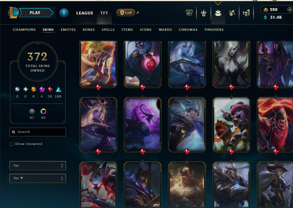 👑(EUW) UNRANKED ( HIGH ELO ) 🚀372 SKIN