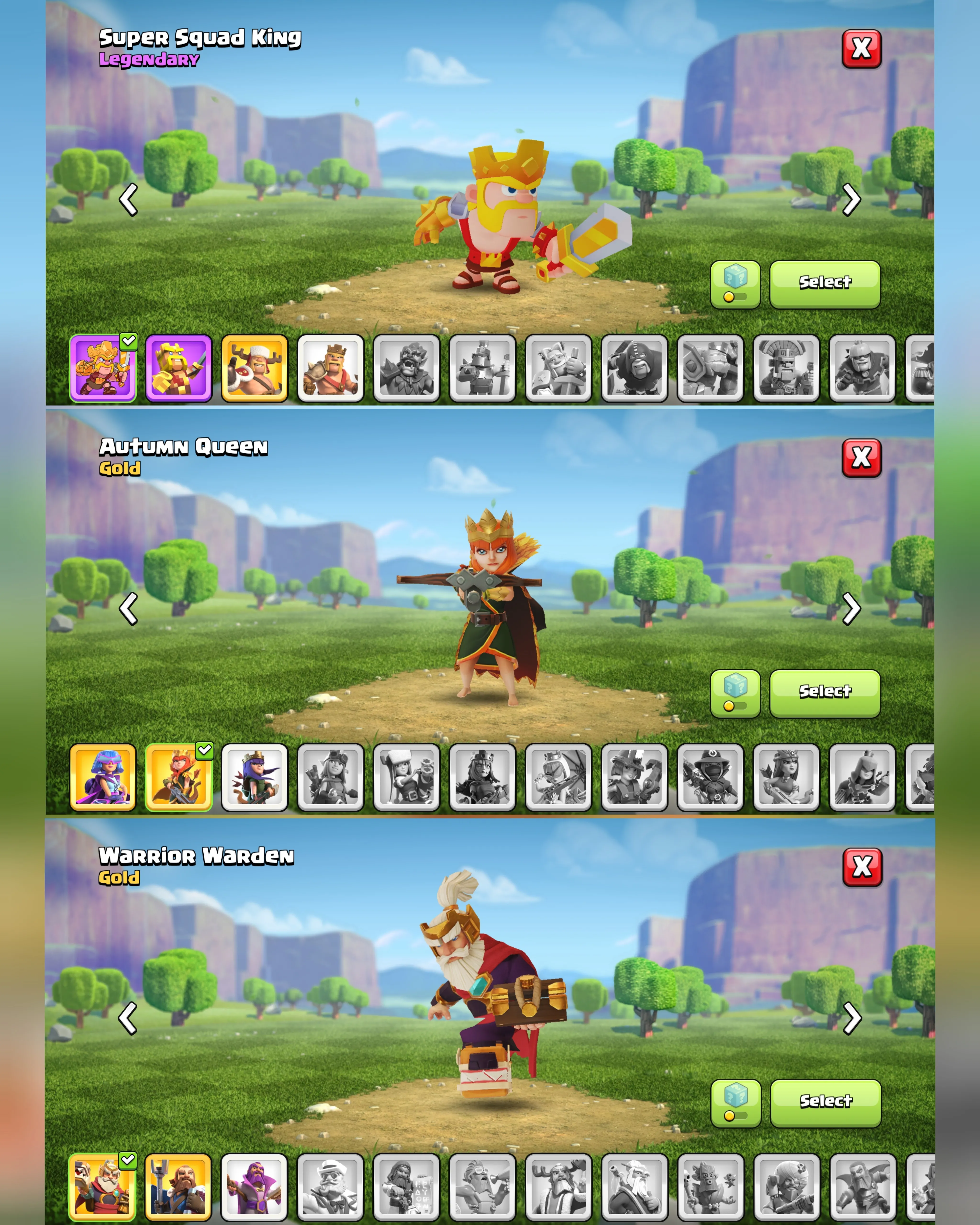 C027 TH12 PIXEL SCENERY - XP163 - 553 GEMS -CN 2000 GEMS -BK56 SKIN3 - AQ60 SKIN2 AUTUMN - GW30 WARRIOR WARDEN SKIN2 FB8