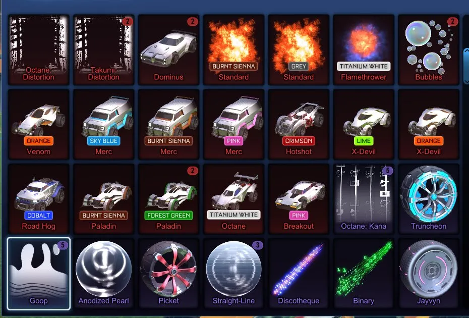 STOCK776 //TW Octane, 25+ Black Markets, 35+ Cars, Painted Flamethrower, Dominus, Mainframe, Dueling Dragons (K)