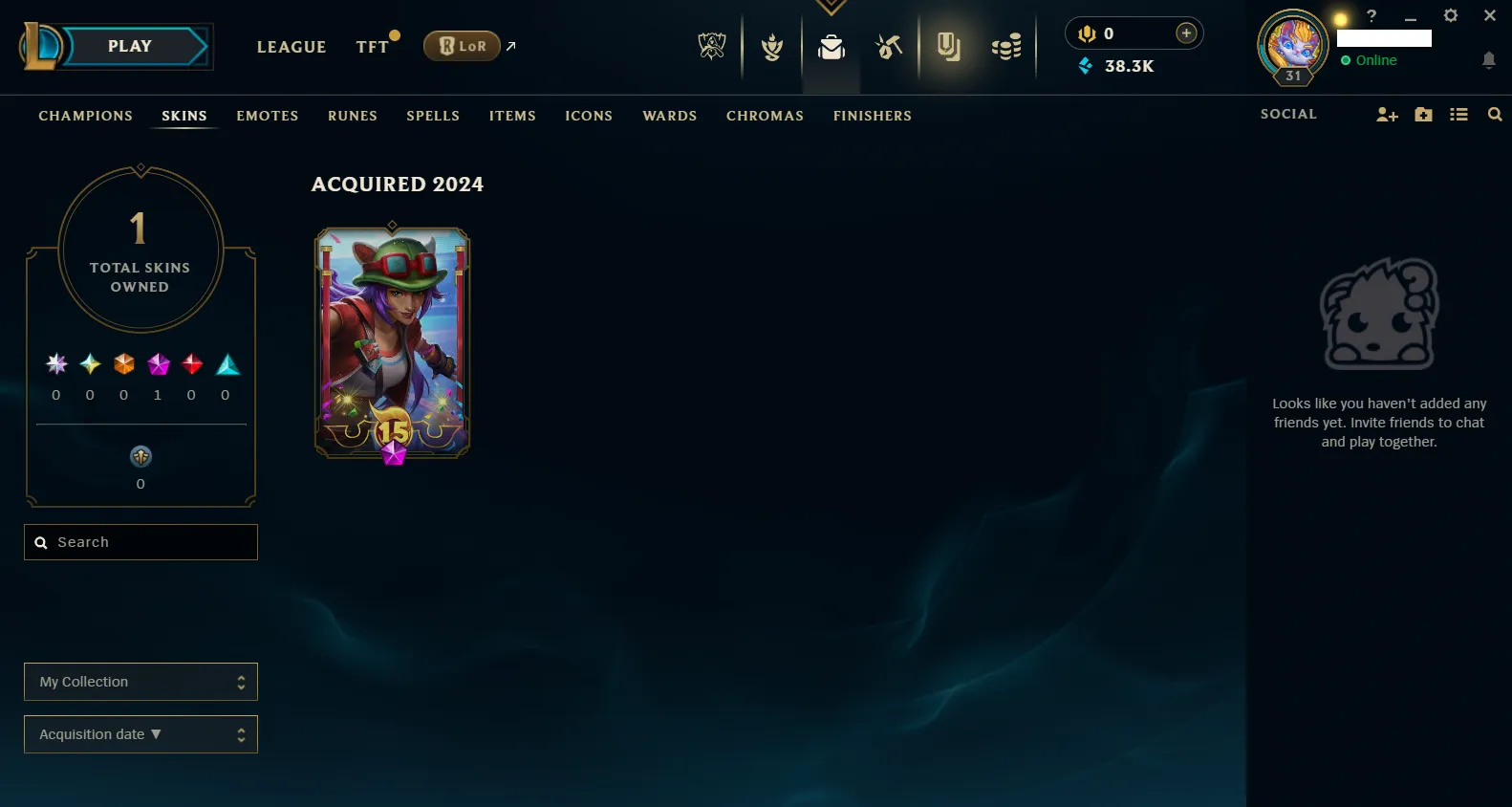 🌎NA 🔥S15⭐️Iron 1 🏆28 Champion ☢️1 Skins (Owend) 1 Shards 🔥38k+ BE☢️🔥Honor 3 ✅Unverified Email🚀instant