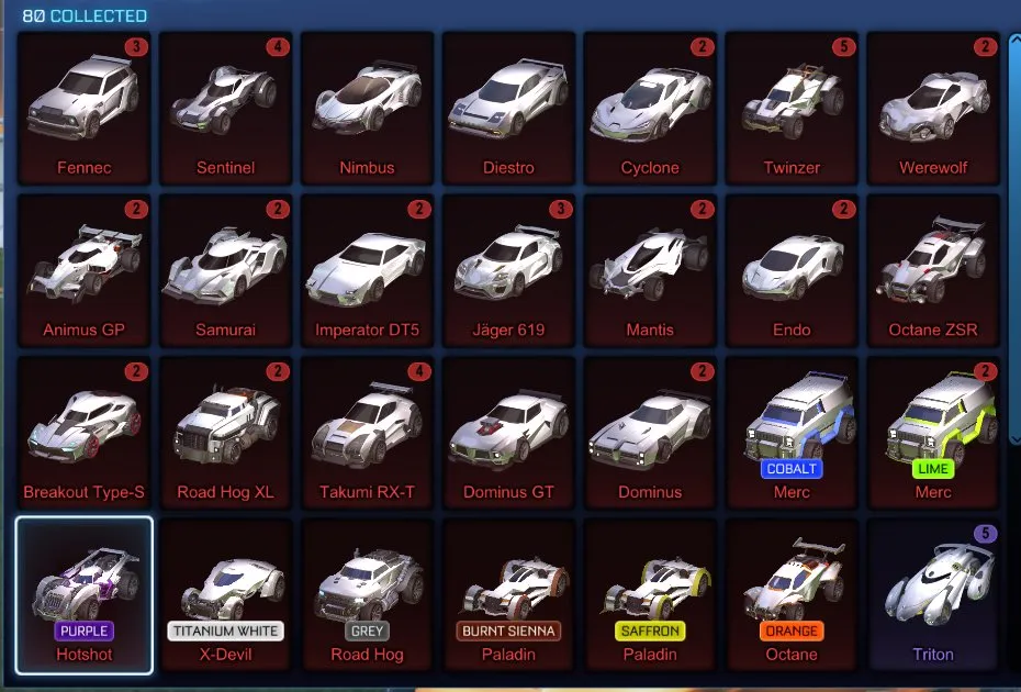 STOCK630 //Fennec, Titanium White Standard Boost, 130+ Exotic Drops, Painted Cars and Decals (K)