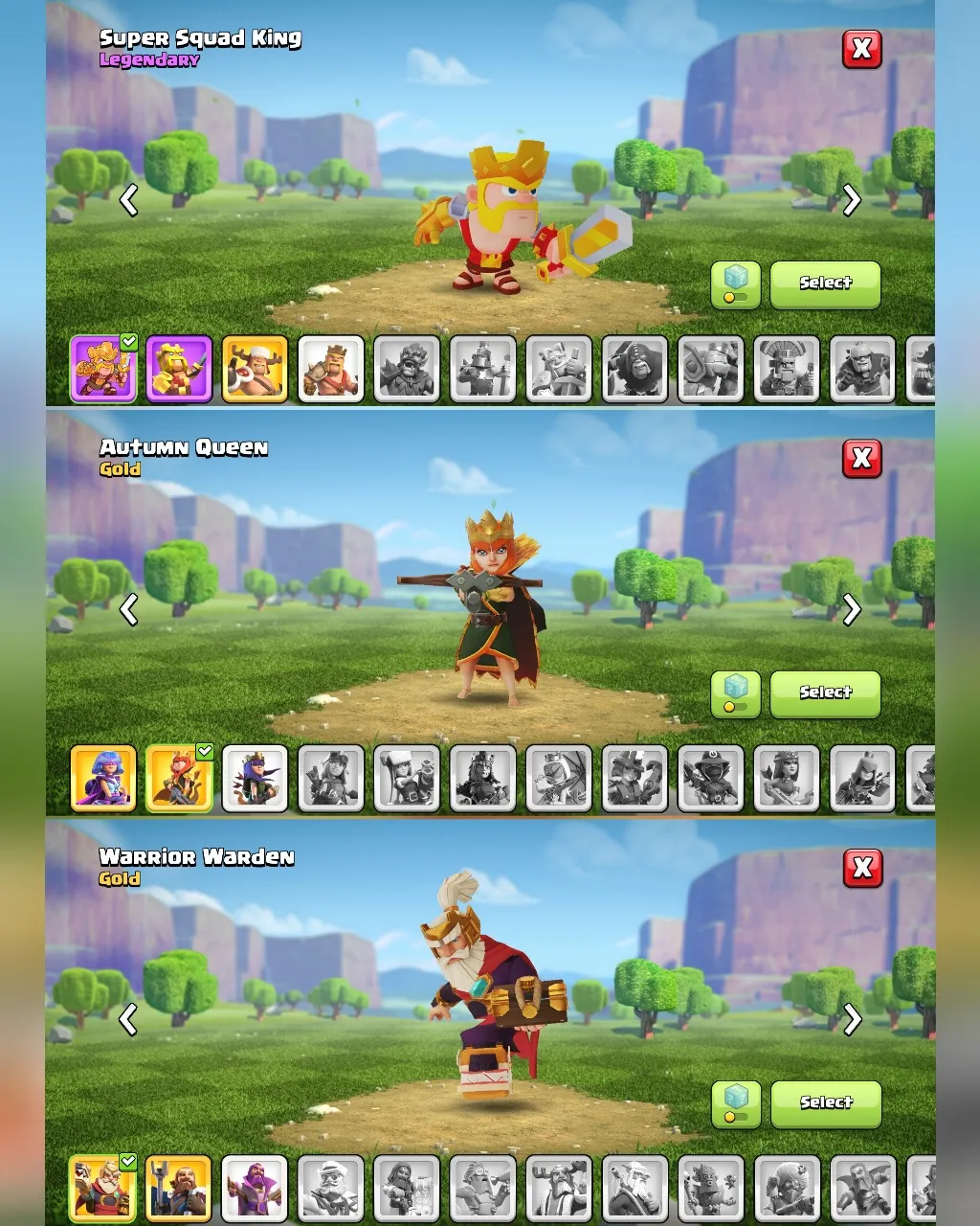 C027 TH12 PIXEL SCENERY - XP163 - 553 GEMS -CN 2000 GEMS -BK56 SKIN3 - AQ60 SKIN2 AUTUMN - GW30 WARRIOR WARDEN SKIN2 FB8