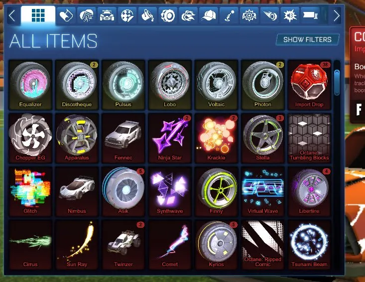 STOCK734 //Acc with Fennec, Dominus, 50+ Drops, Black Market Goal Explosions and Decals (K)