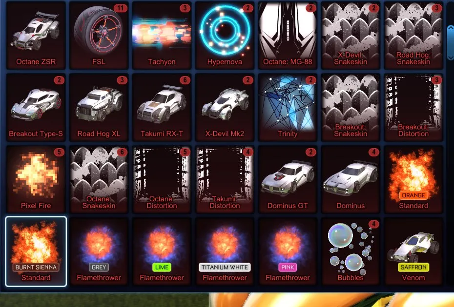 STOCK549 //Fennec, Octane ZSR, Dominus GT, Venom Saffron, Trinity, Burnt Sienna Flamethrower, 111 Exotic Drops, 100+ Items (K)