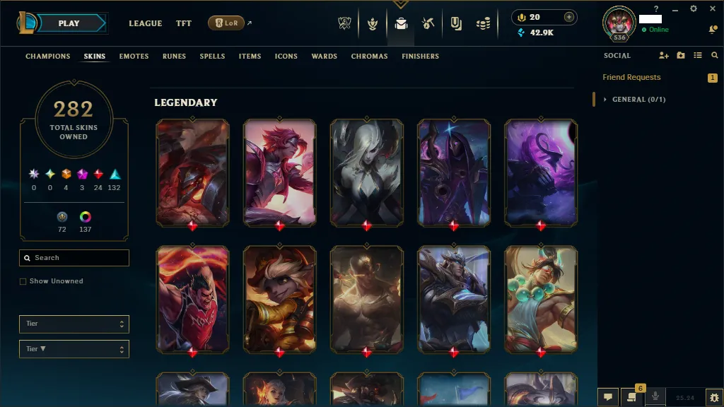 🌎EUNE🏆New Season S15 🎨 Skins +280 🏆Bronze 3 -Platinum 4 Flex ✅HandMade ✅Full Champions⭐ LVL 536 ✅ Full Recovery Info 🚀instant delivery