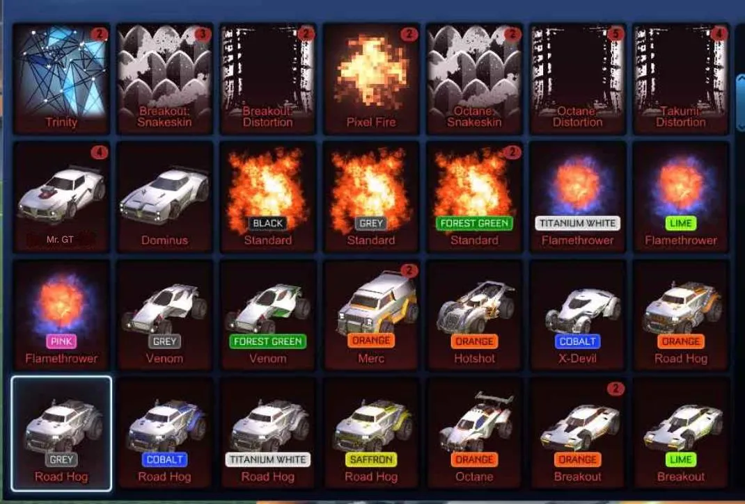 STOCK825 //Fennec, Black Standard Boost, 30+ Painted Cars, Many Black Market Goal Explosions and Decals (K)