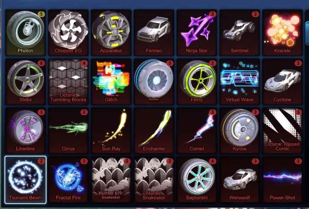 STOCK831 //Massive Inventory With 28 Black Market Decals, Fennec, Painted Cars, Rare Wheels and Goal Explosions (K)