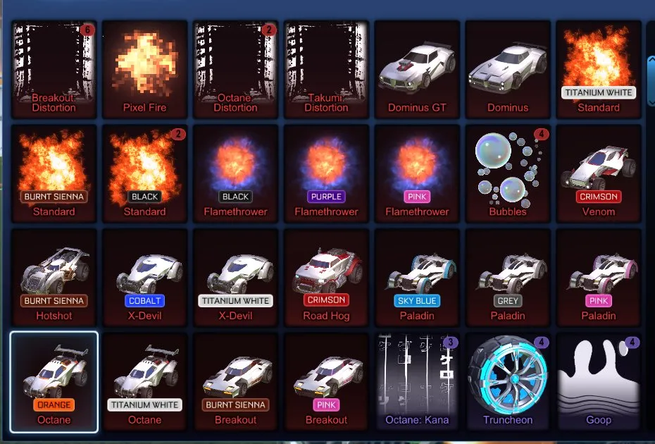STOCK703 // TW Octane, Fennec, TW X-Devil, TW Standard, Black Standard, Many Painted Cars, 114 Exotic Drops (K)