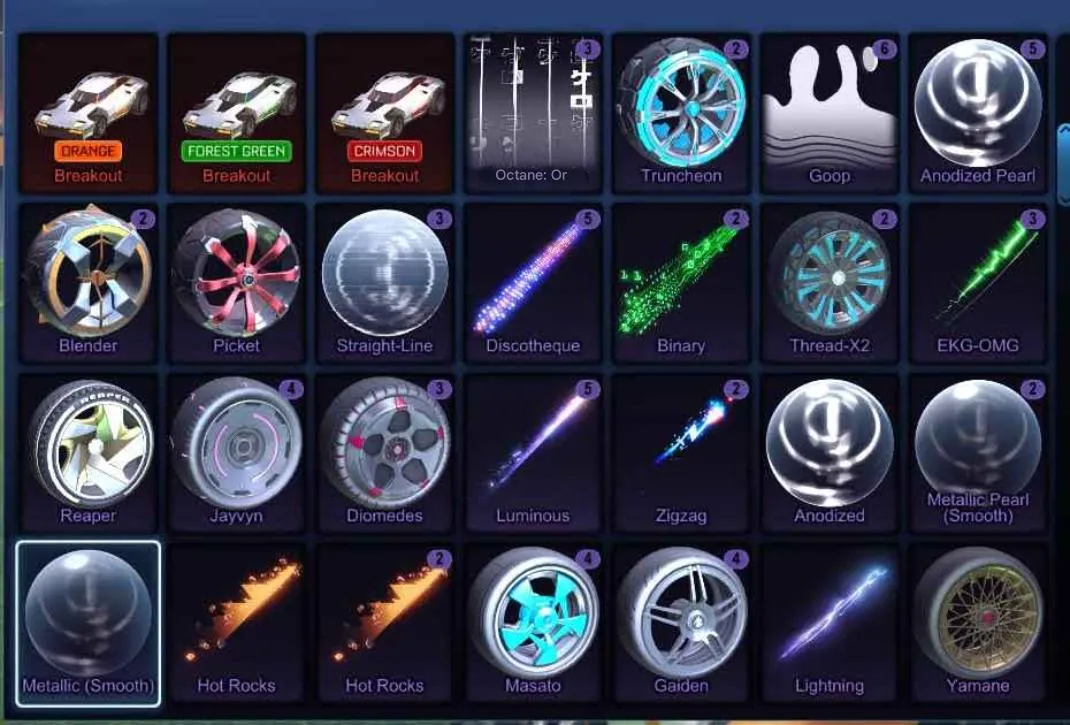 STOCK830 //Fennec, 35 Black Markets, Anodized Pearl, Many Painted Cars and Wheels (K)