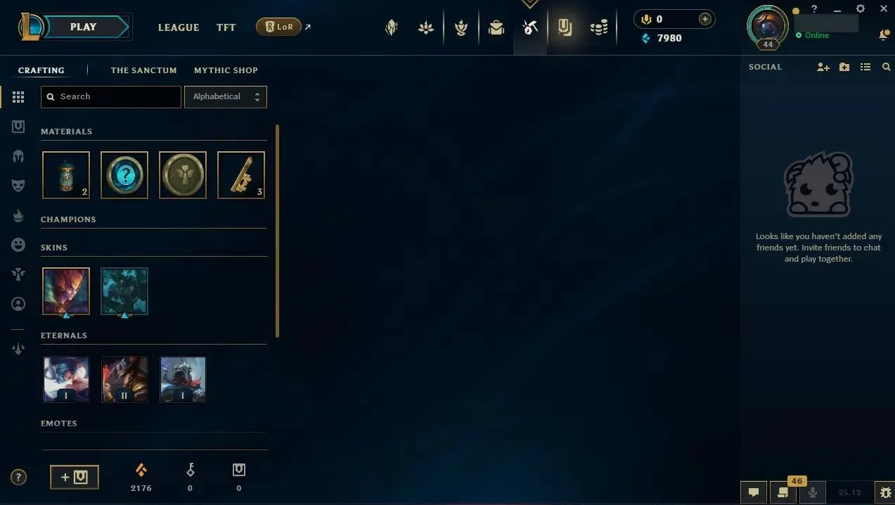 ➜EUW✦ S15 ⭐ Hand-made ⚡Gold IV (83 LP) ⚡Ice Toboggan Corki, Empyrean K'Sante & More♟️ Champs: 36 🎨 Skins: 6 ⭐ LV: 44 💰 BE: 7980 👑 Full Access 👑 Original Singup Infos ♾️ Lifetime Ownership 📧 Full Email Access #FALK