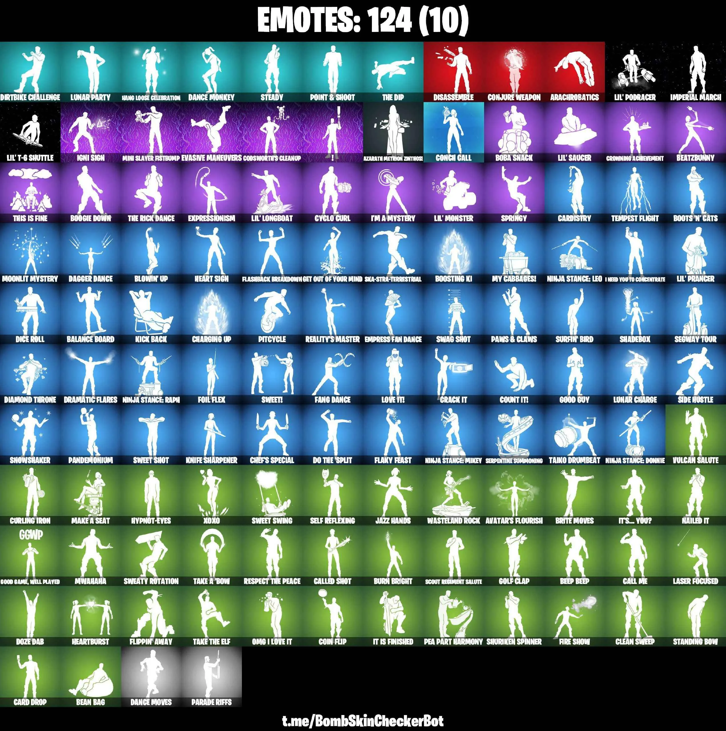 ❤️131 SKINS❤️LARA CROFT❤️GOLDEN MIDAS❤️CLONE TROOPER❤️AHSOKA TANO❤️CORUSCANT GUARD❤️DARTH VADER❤️AHSOKAS CLONE TROOPER❤️WOLF PACK TROOPER❤️DARTH MAUL❤️SPIDER-MAN❤️SPIDER-GWEN STACY❤️CLARK KENT(SUPERMAN)❤️MYSTICA(MAX)❤️HELSIE(MAX)❤️EVIE(MAX)❤️