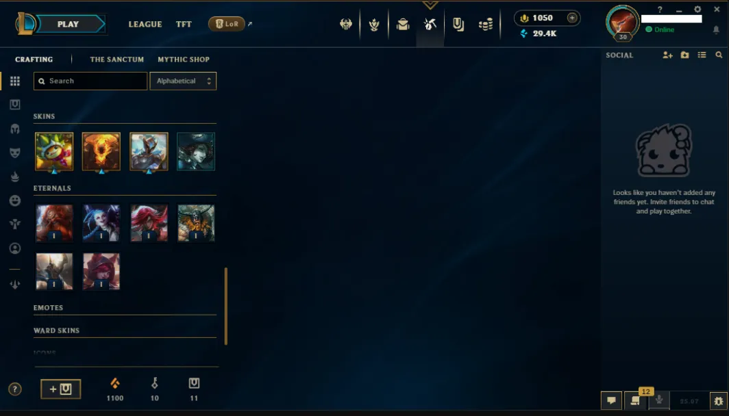 🌎EUNE🏆Ranked Ready✅HandMade⭐️1050RP⭐untouchable Loot 4🔥Skins in loot❄️+29K BLue ✅Full Recovery Info✅️Unverified Email🚀instant delivery