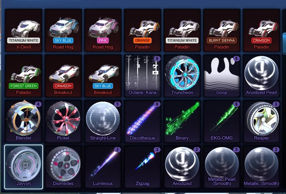 STOCK653 //Account with Fennec, Endo, Anodized Pearl, 40+ Black Markets, Painted Cars and Wheels (K)