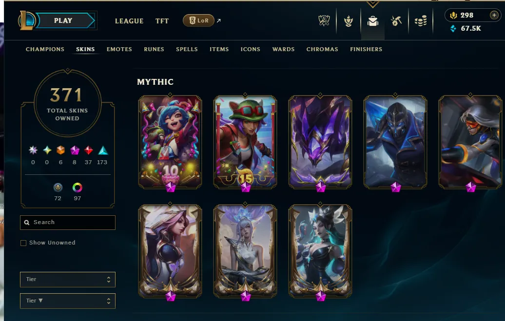 👑(EUW) SILVER II (100% WR, SUPER HIGH ELO) 🚀371 SKIN