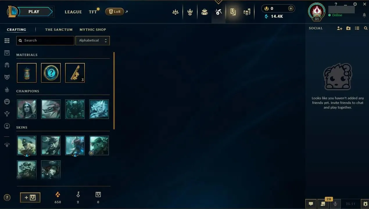 🟩EUW🟩 Season 15 (Split 2) ⭐ Hand-made ⭐ LV: 31 ⚡ Gold IV (51 LP) 🏆 Winrate: 80% 💰 BE: 14460 ♟️ Champs: 28 🎨 Skins: 0 👑 Full Access 👑 Original Singup Infos 👑 Instant Delivery #LEAGUEOFLEGENDS #ACCOUNT FOR SALE #LOL