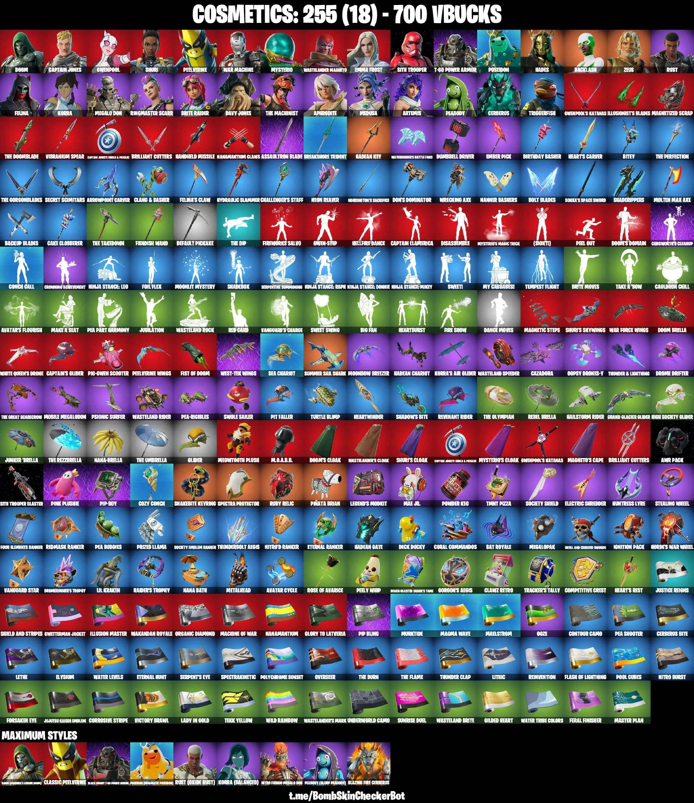 ❤️29 SKINS❤️BACKLASH❤️SITH TROOPER❤️ARTEMIS❤️MEDUSA❤️HOPE❤️PEELVERINE(MAX)❤️ZEUS❤️HADES❤️PEABODY(MAX)❤️PEELY WHIP❤️CAN PLAY ON PSN❤️XBOX❤️PC❤️NINTENDO❤️MOBILE❤️700 VBUCKS❤️FULL EMAIL ACCESS❤️