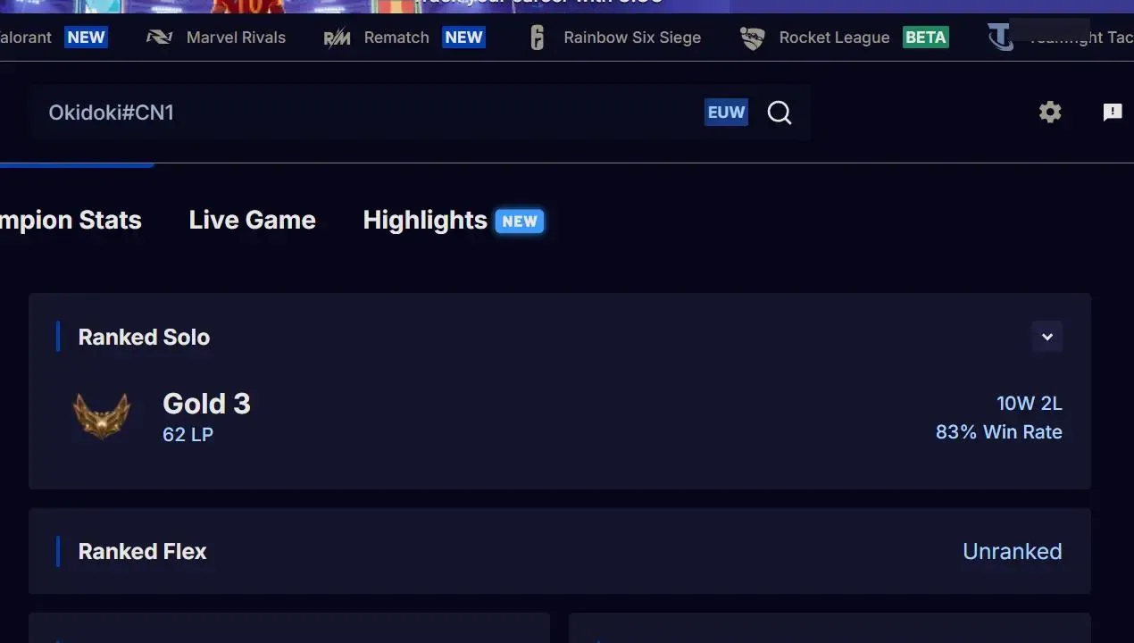 🌍EUW🛡️Handlevel ✨WR: 83%🔥Max LP Gains ⚡Gold III (62 LP)♾️Lifetime Ownership📧Full Email Access