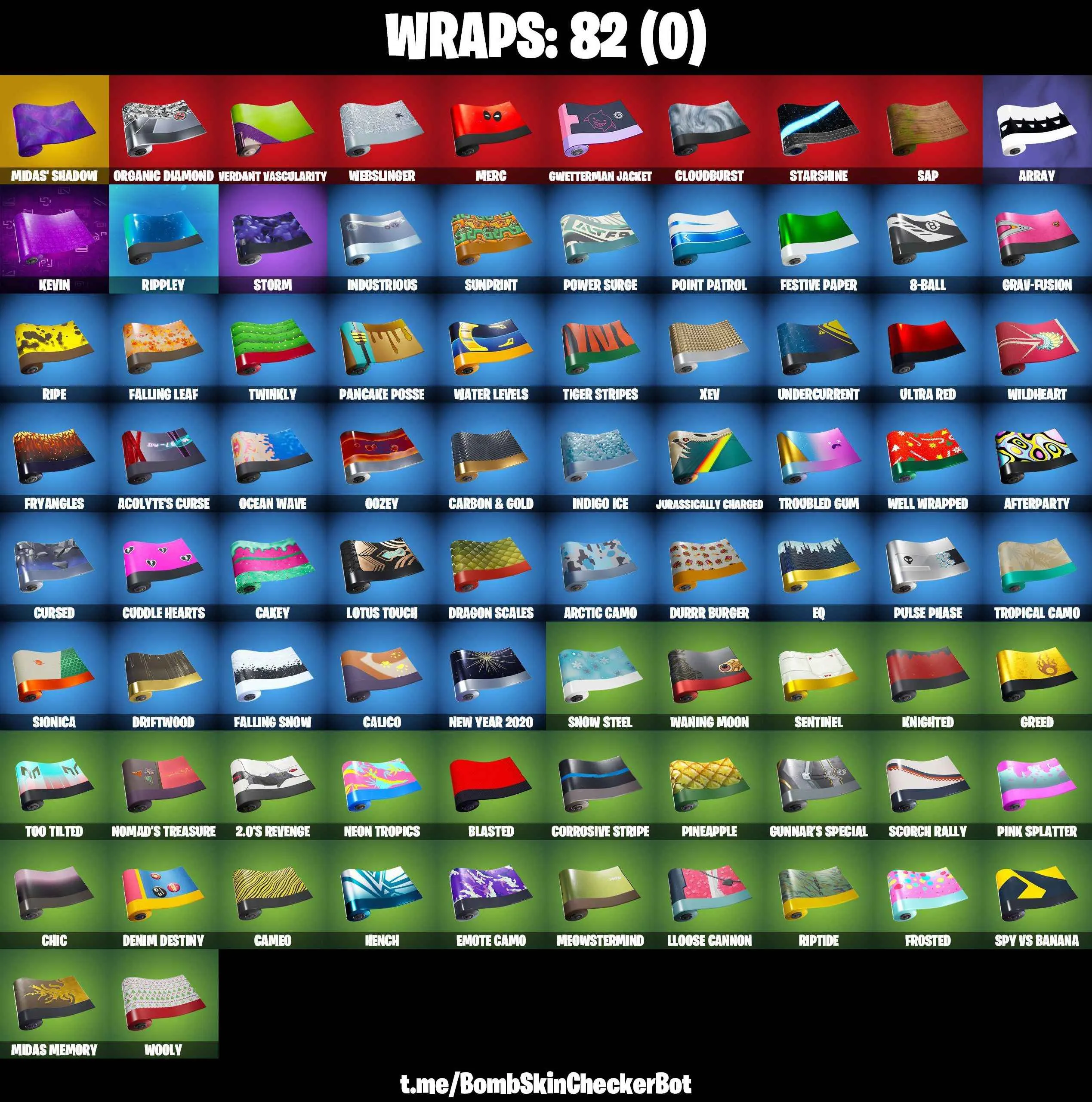 ❤️112 SKINS❤️NEO VERSA❤️LARA CROFT❤️MANDALORIAN❤️SPIDER-MAN❤️INTRODUCING❤️GOLDEN MIDAS❤️ONESIE(MAX)❤️JULES(MAX)❤️ROOK❤️TSUKI 2.0❤️AURA❤️DRIFT(STAGE 5)❤️RAGNAROK(STAGE 6)❤️AGENT PEELY❤️SKYE❤️8-BALL(MAX)❤️ASTROWORLD CYCLONE❤️PEPPERMINT PICK❤️TAKE THE ELF❤️