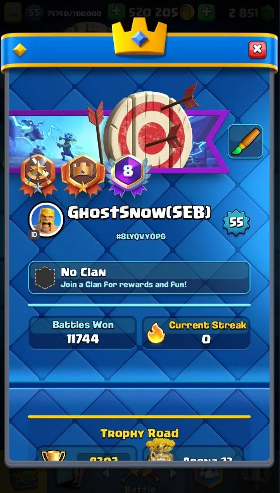 CR572 Maxed 9.3k trophies deck Valkyrie lvl 16, many lvl 15 14 cards, 121 cards, 2800 gems, 520k gold, rich emotes towers banners