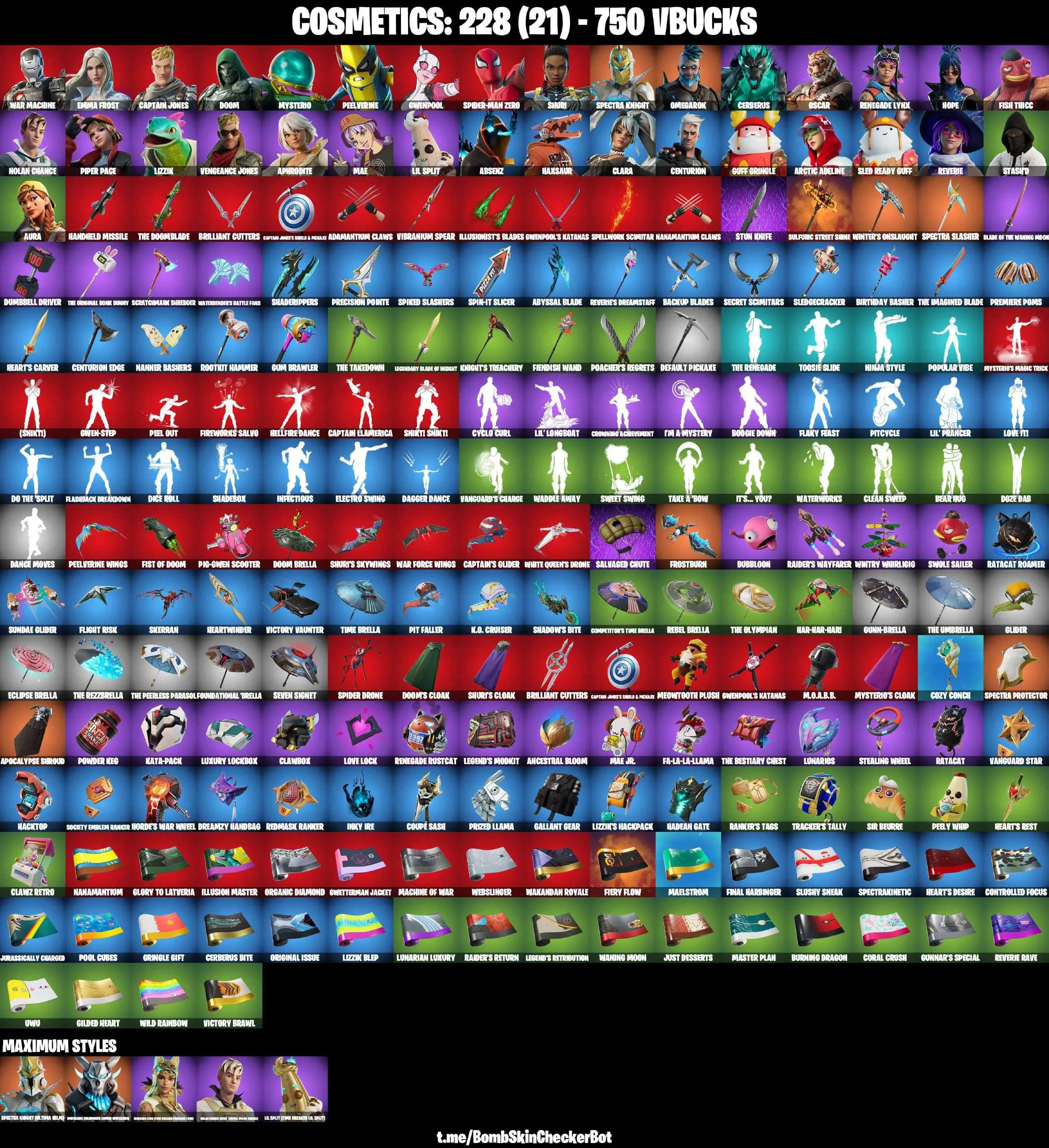 ❤️33 SKINS❤️SPIDER-MAN ZERO❤️REVERIE❤️AURA❤️HOPE❤️SPECTRA KNIGHT(MAX)❤️OMEGAROK(MAX)❤️PEELVERINE❤️APHRODITE❤️MAE❤️FISH THICC❤️PEELY WHIP❤️CAN PLAY ON PSN❤️XBOX❤️PC❤️NINTENDO❤️MOBILE❤️750 VBUCKS❤️FULL EMAIL ACCESS❤️