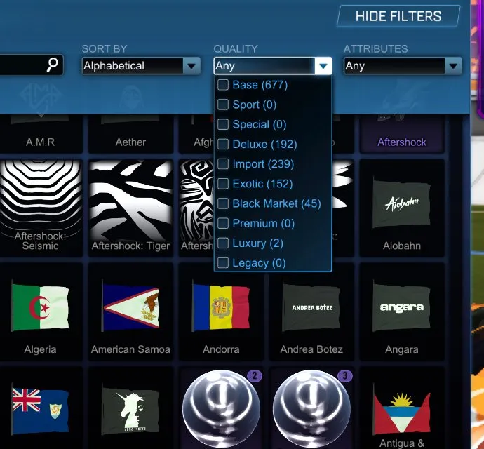 STOCK652 // Fennec Dominus Octane ZSR Takumi RX-T Many Painted Venom Merc Road Hog Paladin 45 Black (K)