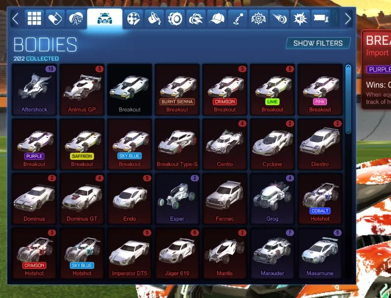 STOCK739 //Fennec, Dominus, Octane, 70+ Cars, 70+ Black Market Decals, Black Standard Boost, Painted Venom (K)