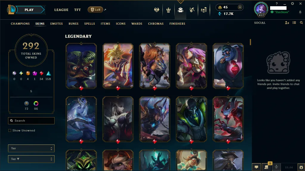 🏆 Eune New Season⌛ Silver 4 🚀 Hand Made  💯  level 417 ⌛ 167 Champ 💯 292 SKIN  ❤️ Recovery Info ✅ 17 K+ Blue Essence🔥 1k+ Orange essence🔥45RP 🔥