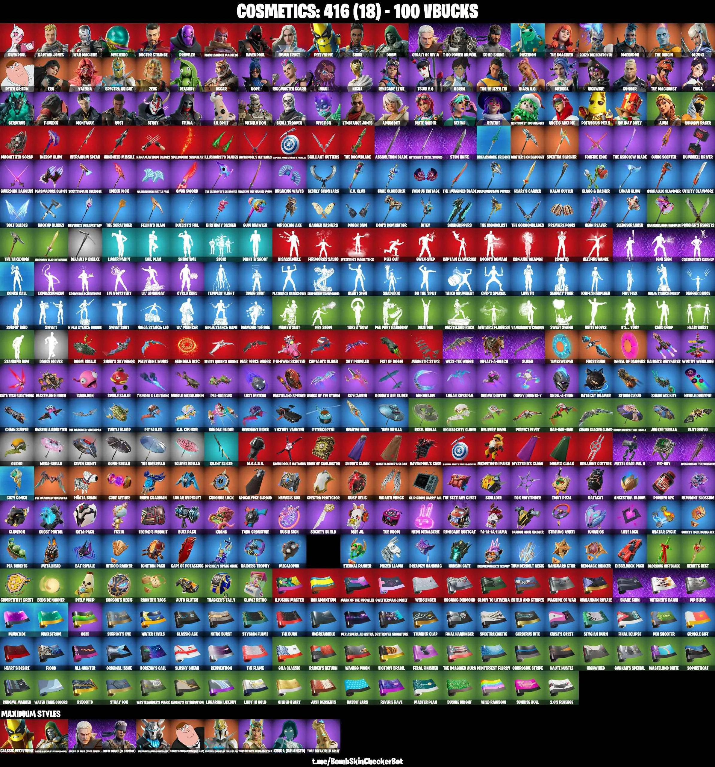 ❤️63 SKINS❤️SKULL TROOPER❤️RAVENPOOL❤️TSUKI 2.0❤️REVERIE❤️AURA❤️POTASSIUS PEELS❤️HOPE❤️MEDUSA❤️APHRODITE❤️RUNWAY RACER❤️PEELVERINE(MAX)❤️EVIL PLAN❤️CAN PLAY ON PSN❤️XBOX❤️PC❤️NINTENDO❤️MOBILE❤️100 VBUCKS❤️FULL EMAIL ACCESS❤️