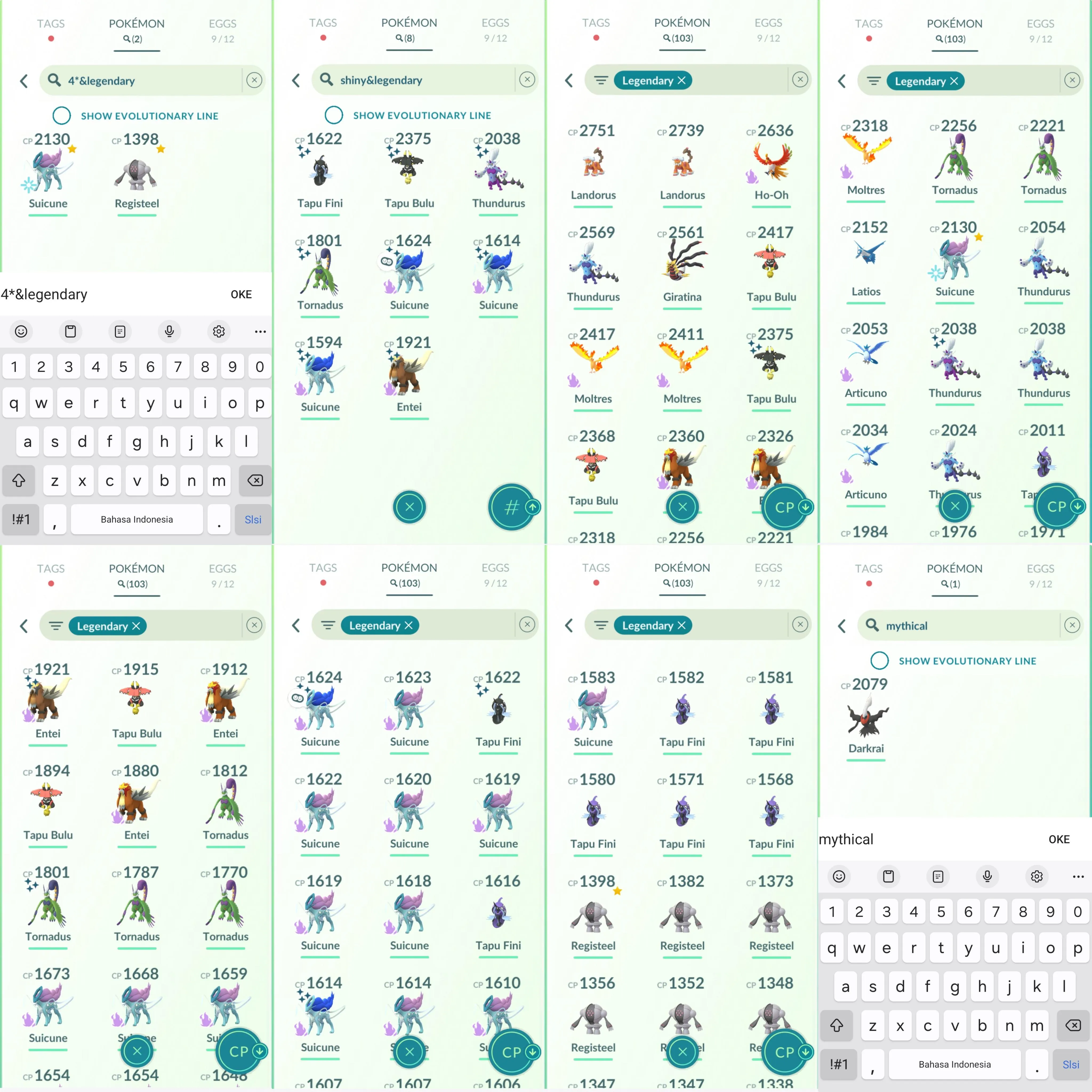 1056 LV40 Suicune100 Registeel100 Torkoal100 Shiny: tapu fini, tapu bulu, thundurus therian, tornadus therian