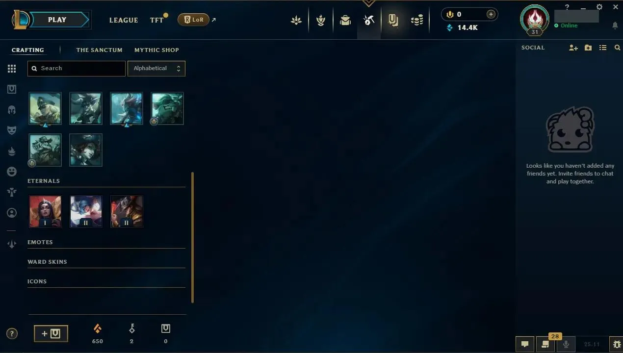 🟩EUW🟩 Season 15 (Split 2) ⭐ Hand-made ⭐ LV: 31 ⚡ Gold IV (51 LP) 🏆 Winrate: 80% 💰 BE: 14460 ♟️ Champs: 28 🎨 Skins: 0 👑 Full Access 👑 Original Singup Infos 👑 Instant Delivery #LEAGUEOFLEGENDS #ACCOUNT FOR SALE #LOL