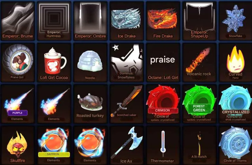 STOCK954 //Tw Octane & TW Honda Civic R, x2 Fennec, Emperor Set, Dominus Snowflakes, Circle of Thorns (K)