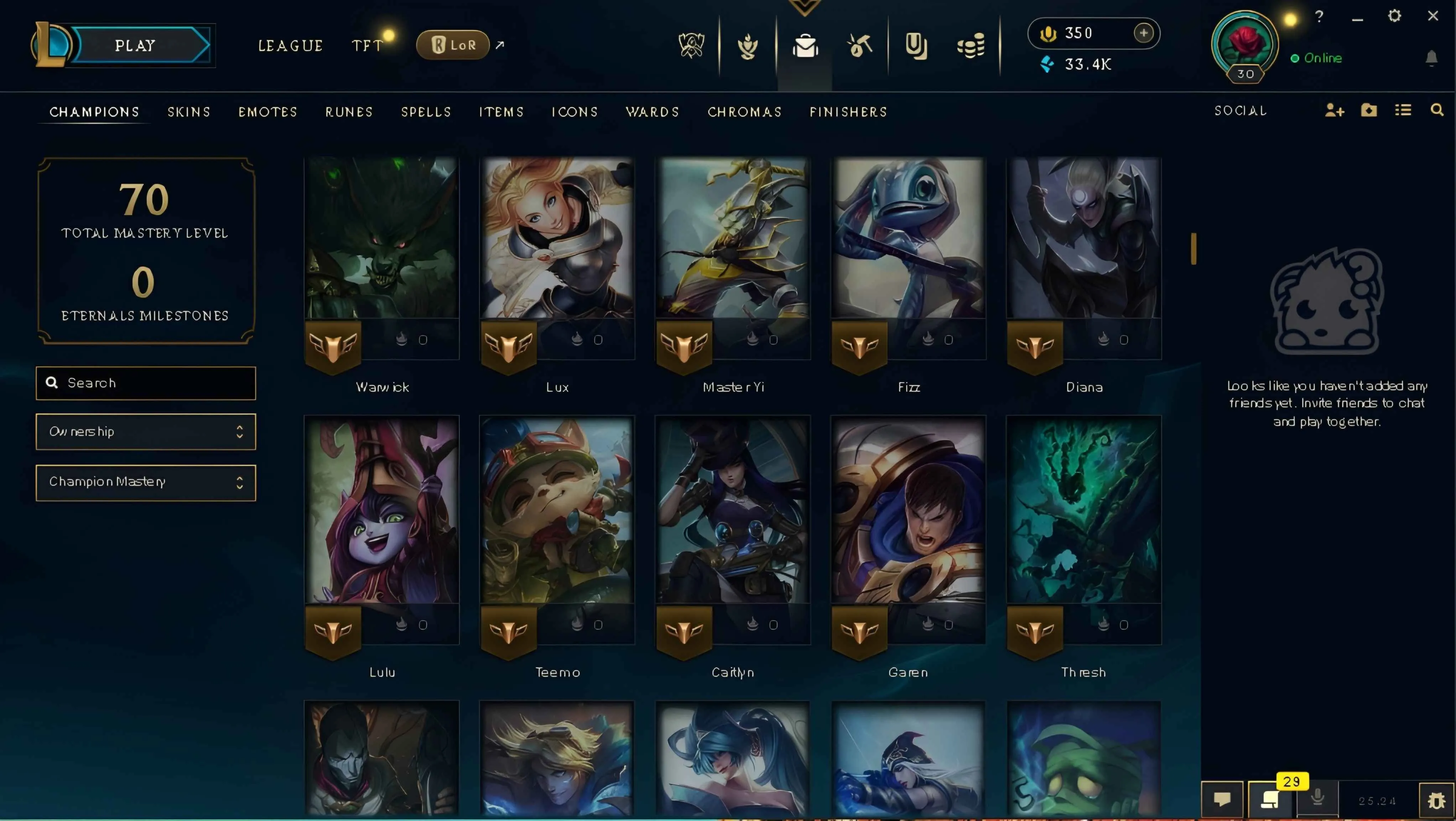 EUW⭐Silver💎350Rp💰30k BE✅30Champs 🔥13 Skin🔓 Unverified🚀Instant Delivery