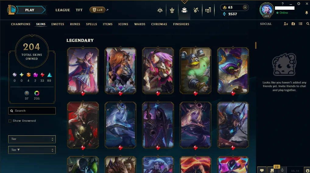 🏆 EUNE New Season⌛ Gold 1 🚀  level 682⌛Full Champ 💯204 SKIN  ❤️ Recovery Info ✅ 