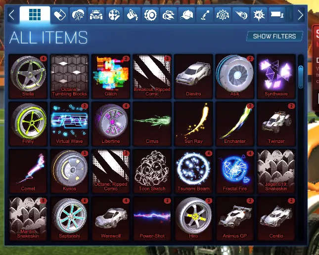 STOCK979 //Fennec Octane Breakout Dominus with 30+ Cars 20+ Boosts Liquid Gold Future Fashion Helix Toppaint Neo-Thermal (K)