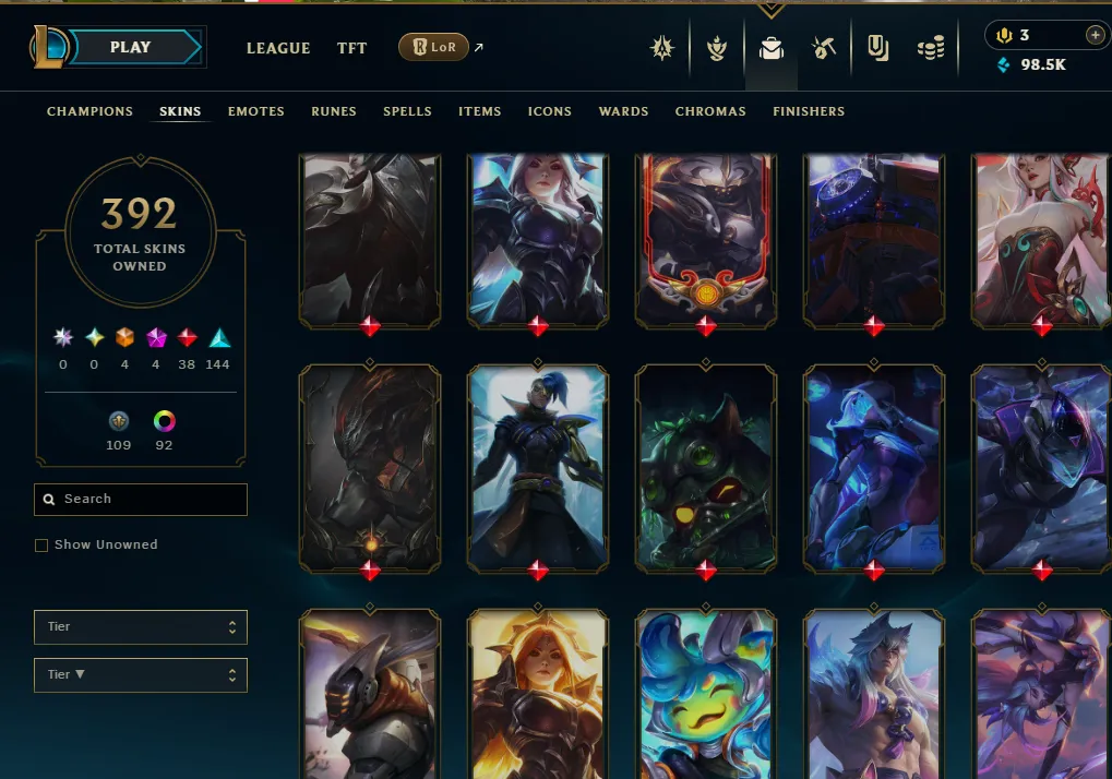 👑(EUW) UNRANKED (SUPER HIGH ELO) 🚀392 SKIN